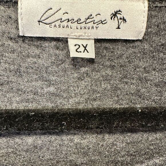 NWT Kinetix Casual Luxury Men’s Black Heather Long Sleeve Lightweight - Size XXL - Picture 3 of 6